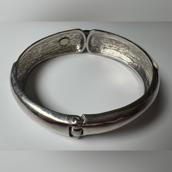 KIRK'S FOLLY Vintage Diamond Simulant Hinge Bangle Bracelet - Picture 3 of 4